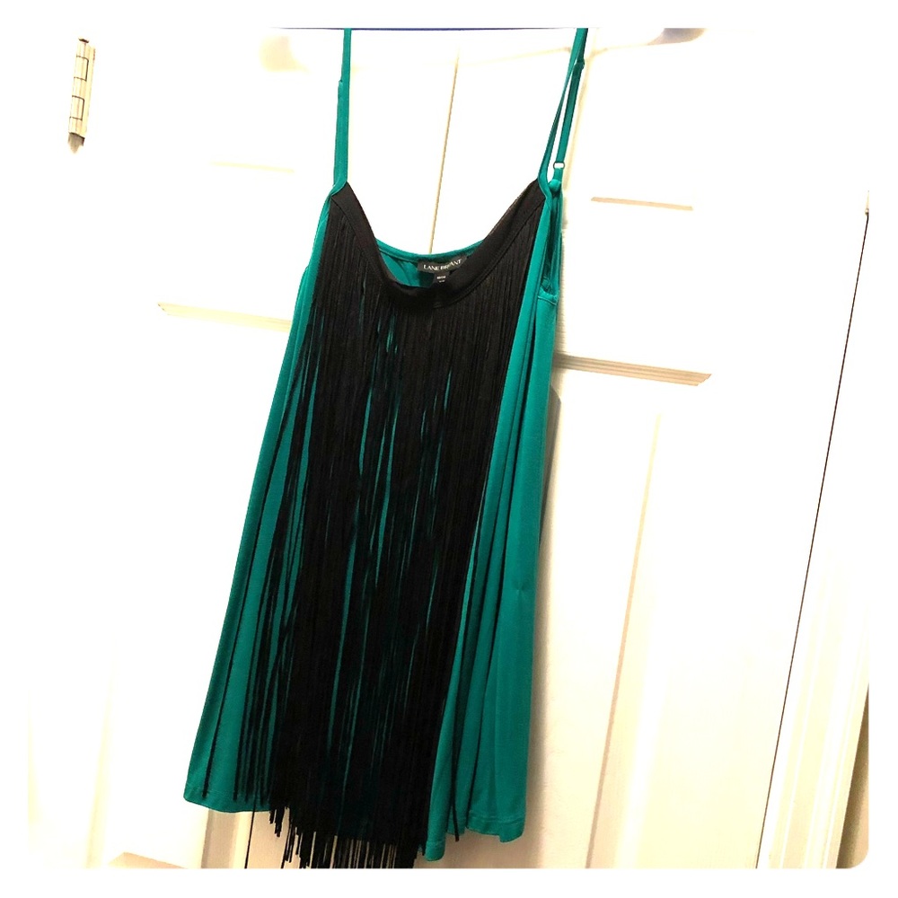 NWT Lane Bryant Green Fringe Cami Size 18/20